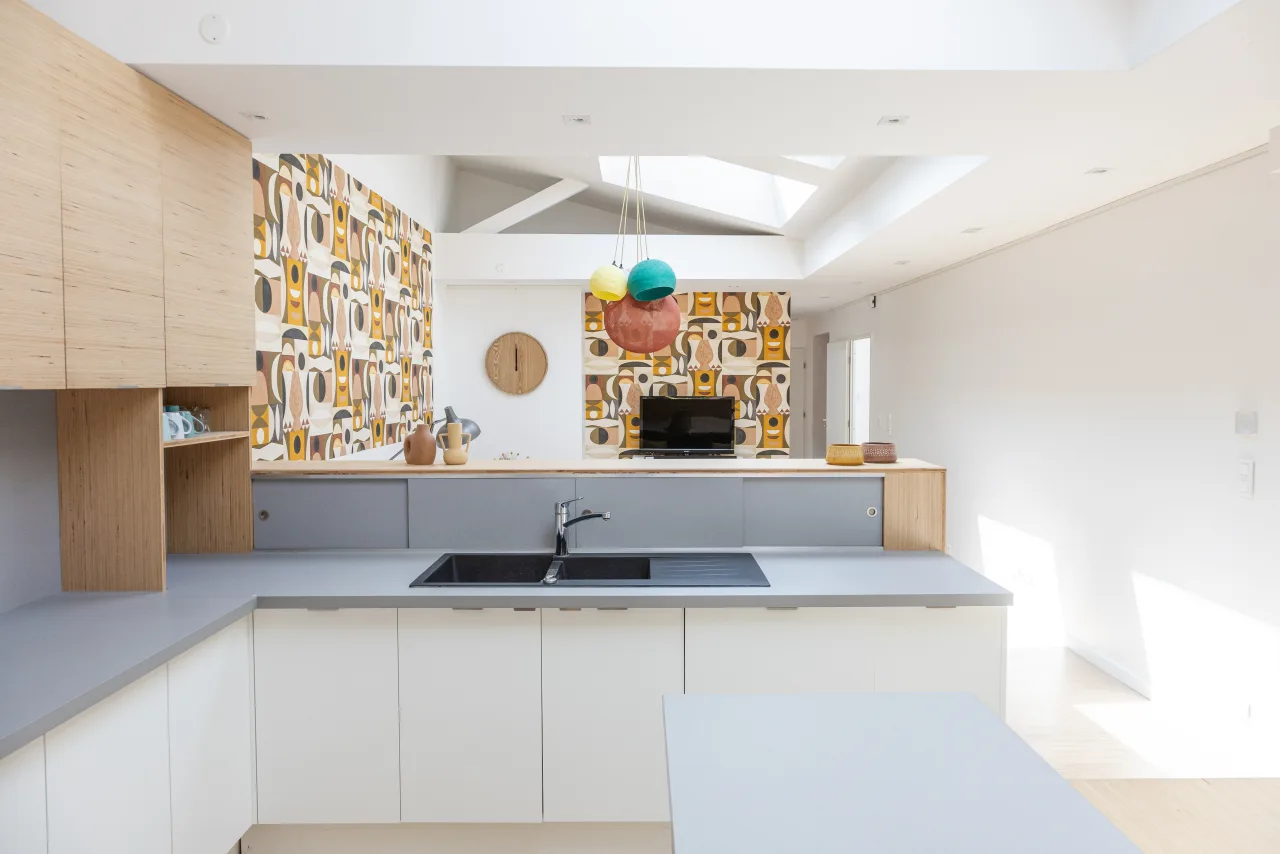 Loft La Vesée — cuisine, vue générique de l'espace équipé
